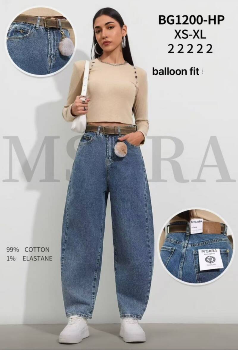 Spodnie jeansy damskie Roz XS-XL, 1 Kolor Paczka 10 szt